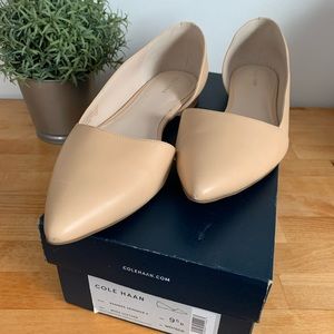 Cole Haan Sz 9.5 Bambara Skimmer II Flat in Nude Leather Like New